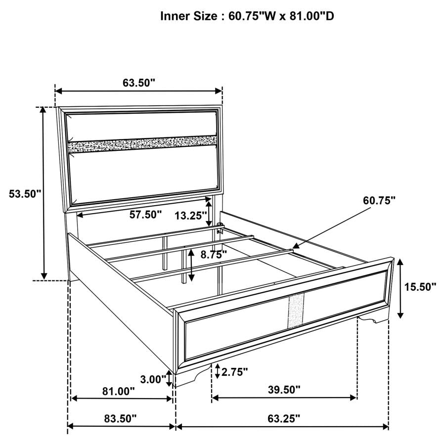 Miranda 5-piece Queen Bedroom Set White - 205110Q-S5
