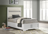 Miranda 54-inch Upholstered Twin Panel Bed White - 205110T