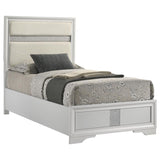 Miranda 54-inch Upholstered Twin Panel Bed White - 205110T