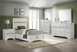 Miranda 54-inch Upholstered Twin Panel Bed White - 205110T