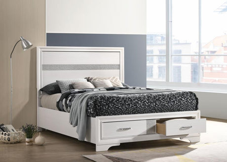 Miranda 51-inch Wood Full Storage Panel Bed White - 205111F