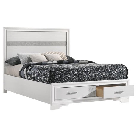 Miranda 51-inch Wood Full Storage Panel Bed White - 205111F