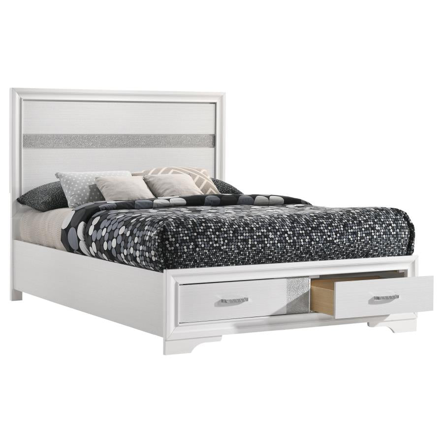 Miranda 51-inch Wood Full Storage Panel Bed White - 205111F