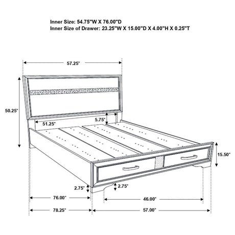Miranda 51-inch Wood Full Storage Panel Bed White - 205111F