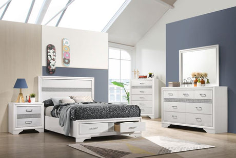 Miranda 51-inch Wood Full Storage Panel Bed White - 205111F