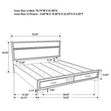 Miranda 4-piece Eastern King Bedroom Set White - 205111KE-S4