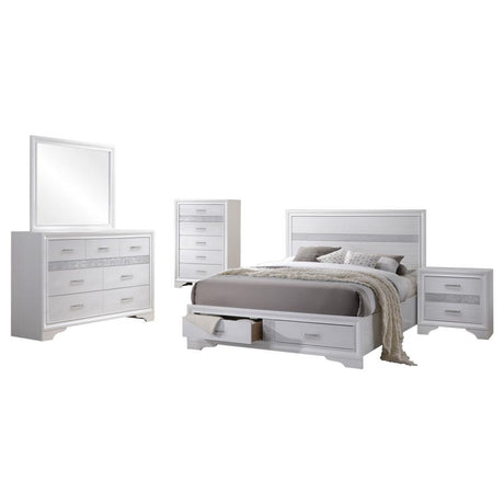 Miranda 5-piece Eastern King Bedroom Set White - 205111KE-S5