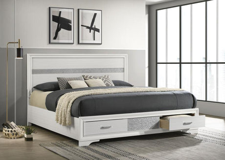 Miranda 51-inch Wood Eastern King Storage Panel Bed White - 205111KE