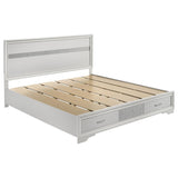Miranda 51-inch Wood Eastern King Storage Panel Bed White - 205111KE