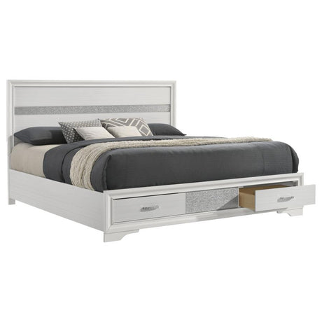 Miranda 51-inch Wood Eastern King Storage Panel Bed White - 205111KE