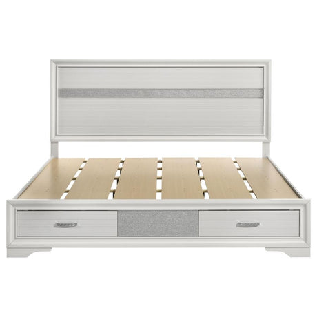 Miranda 51-inch Wood Eastern King Storage Panel Bed White - 205111KE