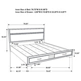 Miranda 51-inch Wood Eastern King Storage Panel Bed White - 205111KE