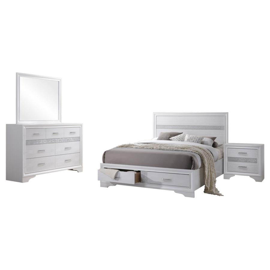 Miranda 4-piece California King Bedroom Set White - 205111KW-S4