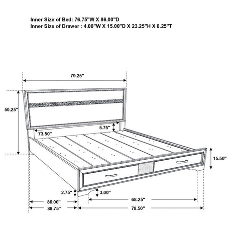 Miranda 5-piece California King Bedroom Set White - 205111KW-S5