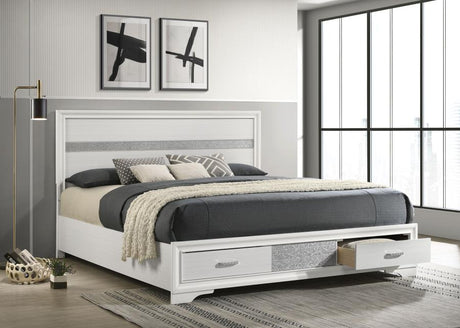 Miranda 51-inch Wood California King Storage Panel Bed White - 205111KW