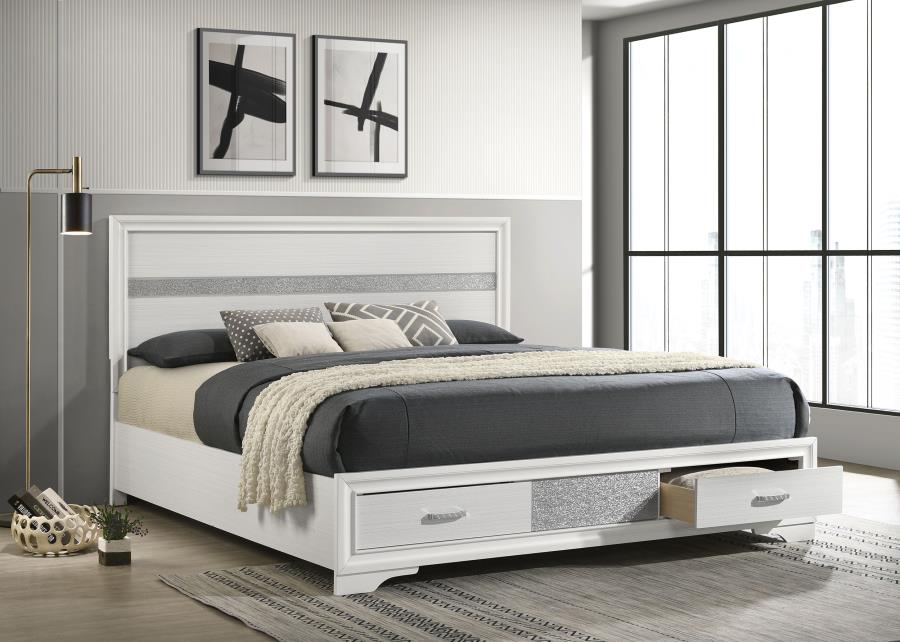 Miranda 51-inch Wood California King Storage Panel Bed White - 205111KW