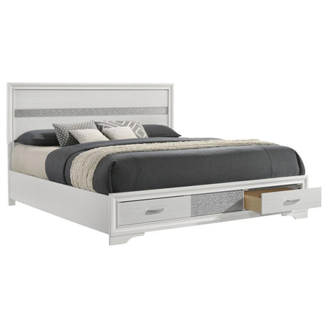 Miranda 51-inch Wood California King Storage Panel Bed White - 205111KW