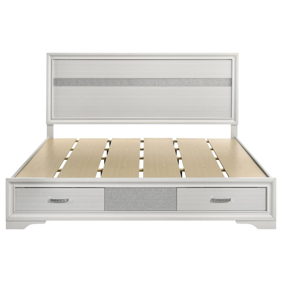 Miranda 51-inch Wood California King Storage Panel Bed White - 205111KW