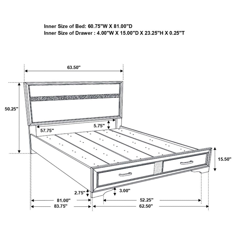 Miranda 4-piece Queen Bedroom Set White - 205111Q-S4