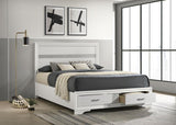 Miranda 51-inch Wood Queen Storage Panel Bed White - 205111Q