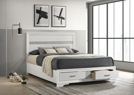 Miranda 51-inch Wood Queen Storage Panel Bed White - 205111Q