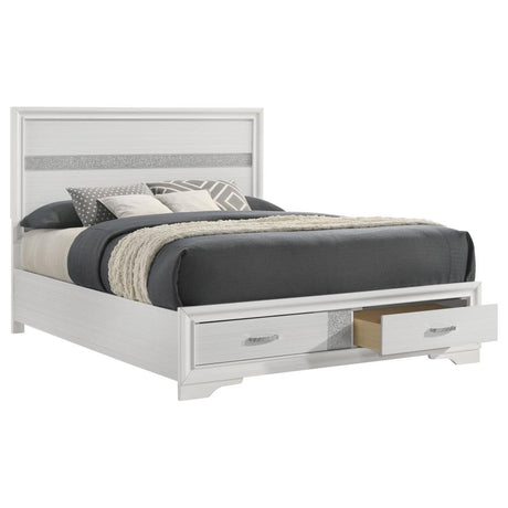 Miranda 51-inch Wood Queen Storage Panel Bed White - 205111Q