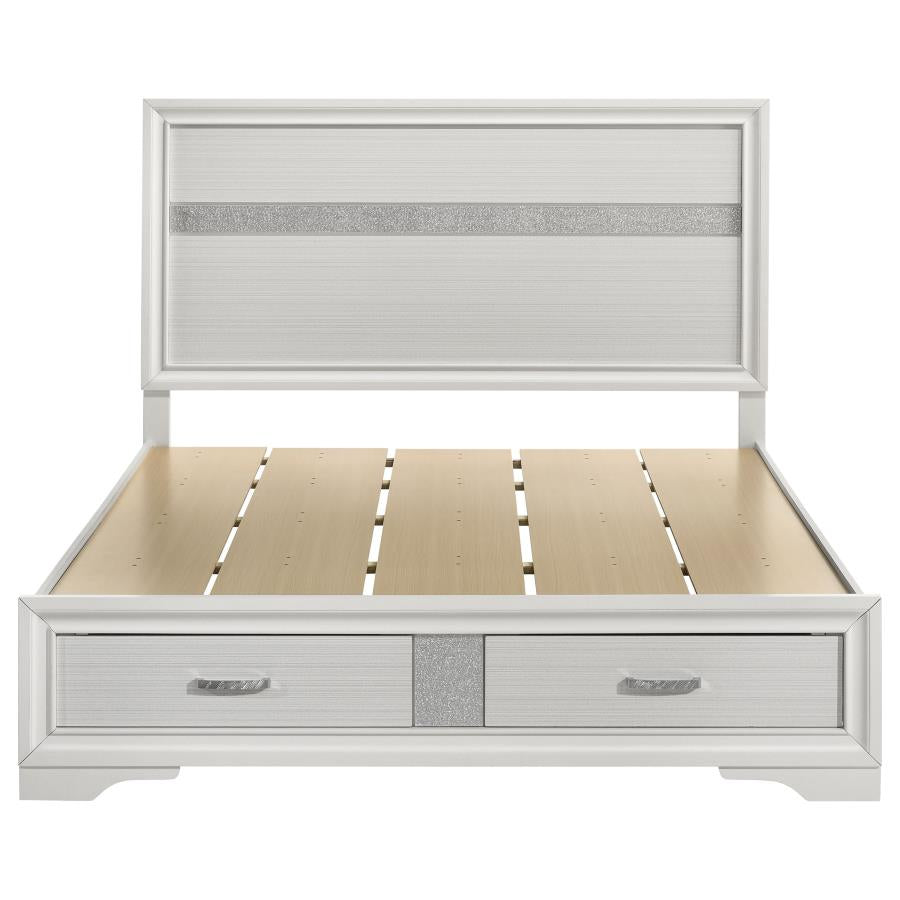 Miranda 51-inch Wood Queen Storage Panel Bed White - 205111Q