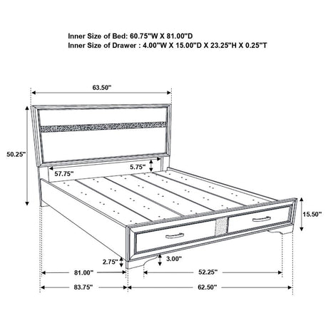 Miranda 51-inch Wood Queen Storage Panel Bed White - 205111Q