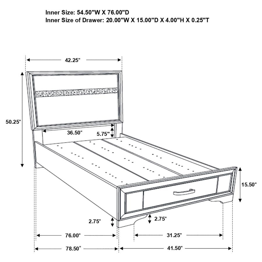 Miranda 4-piece Twin Bedroom Set White - 205111T-S4