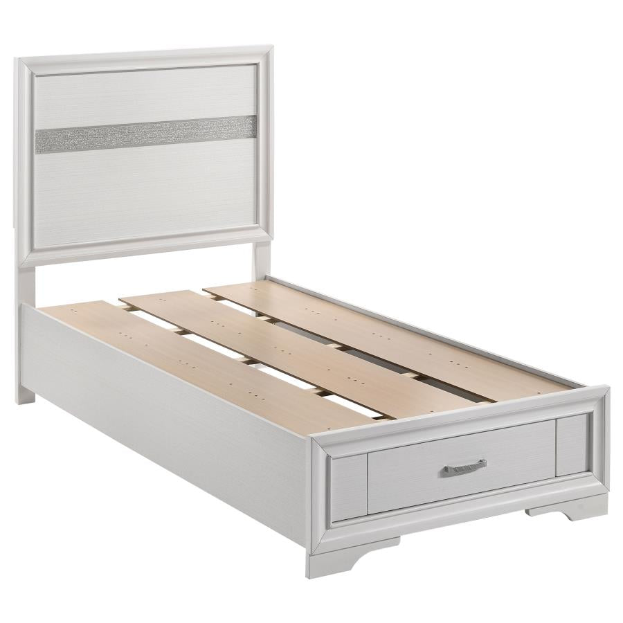 Miranda 51-inch Wood Twin Storage Panel Bed White - 205111T