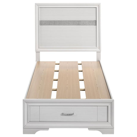 Miranda 51-inch Wood Twin Storage Panel Bed White - 205111T