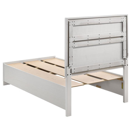 Miranda 51-inch Wood Twin Storage Panel Bed White - 205111T