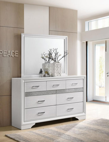 Miranda 7-drawer Dresser with Mirror White - 205113M