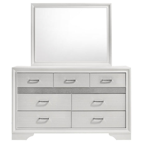 Miranda 7-drawer Dresser with Mirror White - 205113M