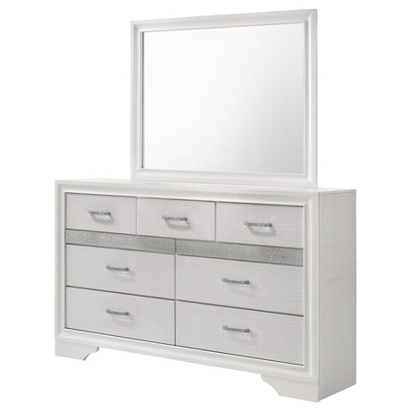 Miranda 7-drawer Dresser with Mirror White - 205113M