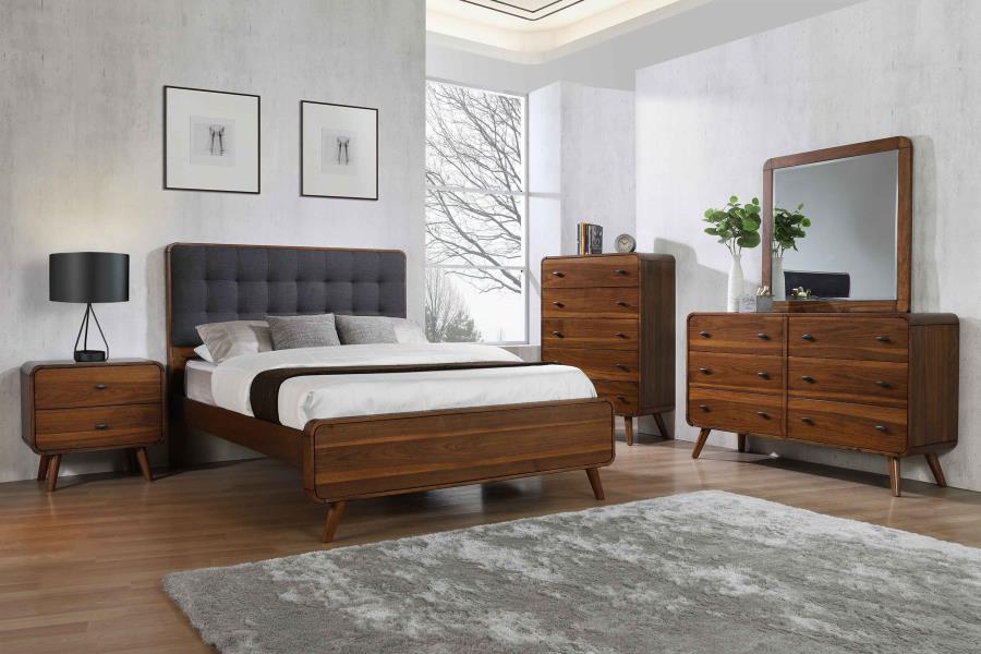 Robyn 5-piece Eastern King Bedroom Set Dark Walnut - 205131KE-S5