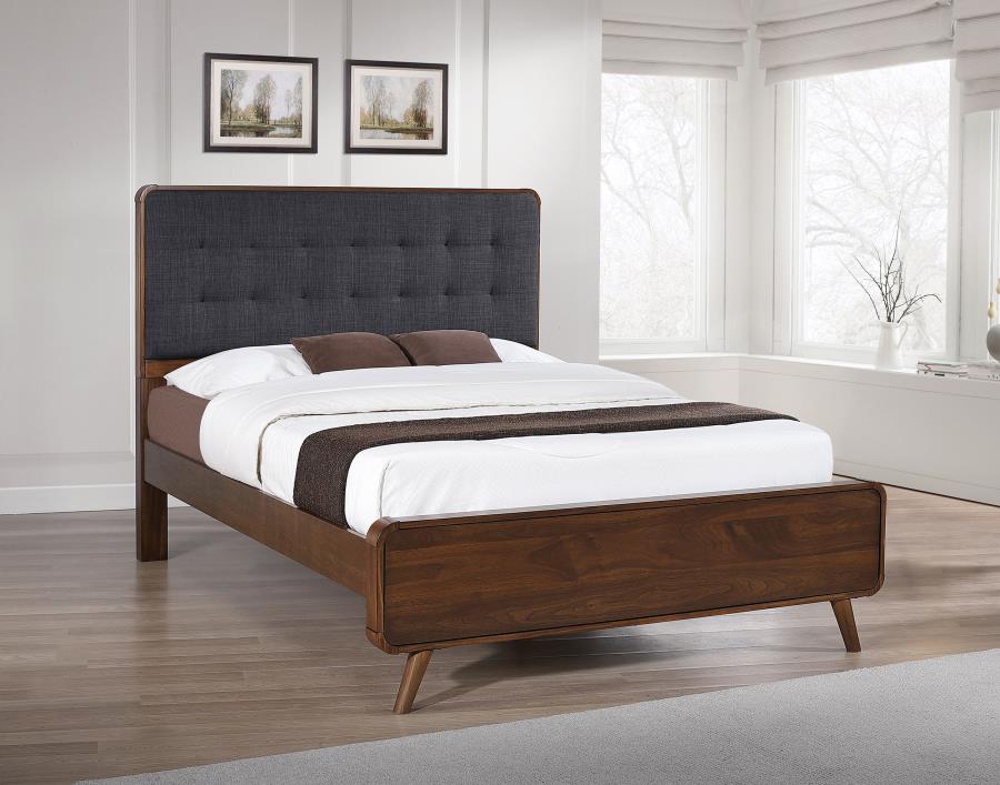 Robyn Wood Queen Platform Bed Dark Walnut - 205131Q
