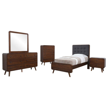 Robyn 5-piece Twin Bedroom Set Dark Walnut - 205131T-S5