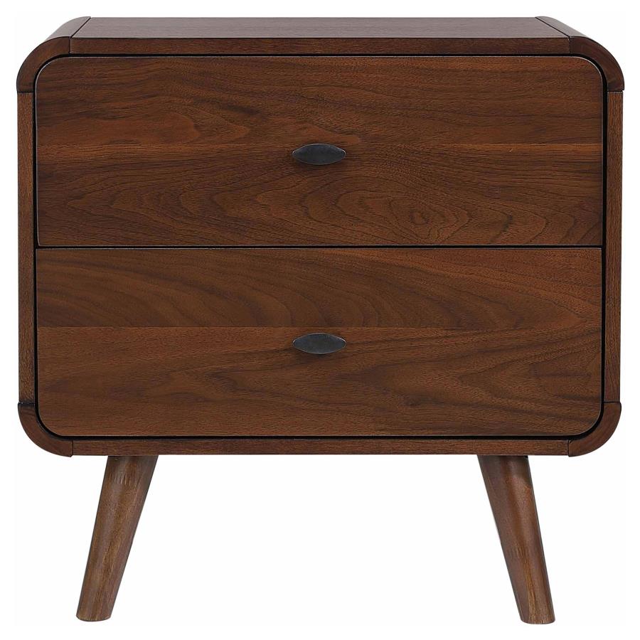 Robyn 2-drawer Nightstand Bedside Table Dark Walnut - 205132