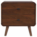 Robyn 2-drawer Nightstand Bedside Table Dark Walnut - 205132