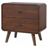 Robyn 2-drawer Nightstand Bedside Table Dark Walnut - 205132