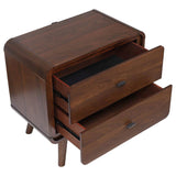 Robyn 2-drawer Nightstand Bedside Table Dark Walnut - 205132