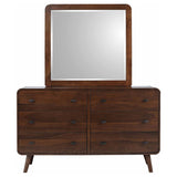 Robyn 6-drawer Dresser with Mirror Dark Walnut - 205133M