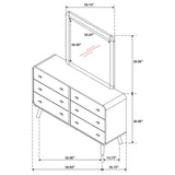 Robyn 6-drawer Dresser with Mirror Dark Walnut - 205133M