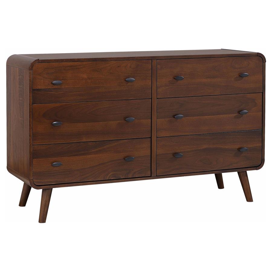Robyn 6-drawer Bedroom Dresser Dark Walnut - 205133