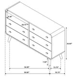 Robyn 6-drawer Bedroom Dresser Dark Walnut - 205133