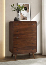 Robyn 5-drawer Bedroom Chest of Drawers Dark Walnut - 205135