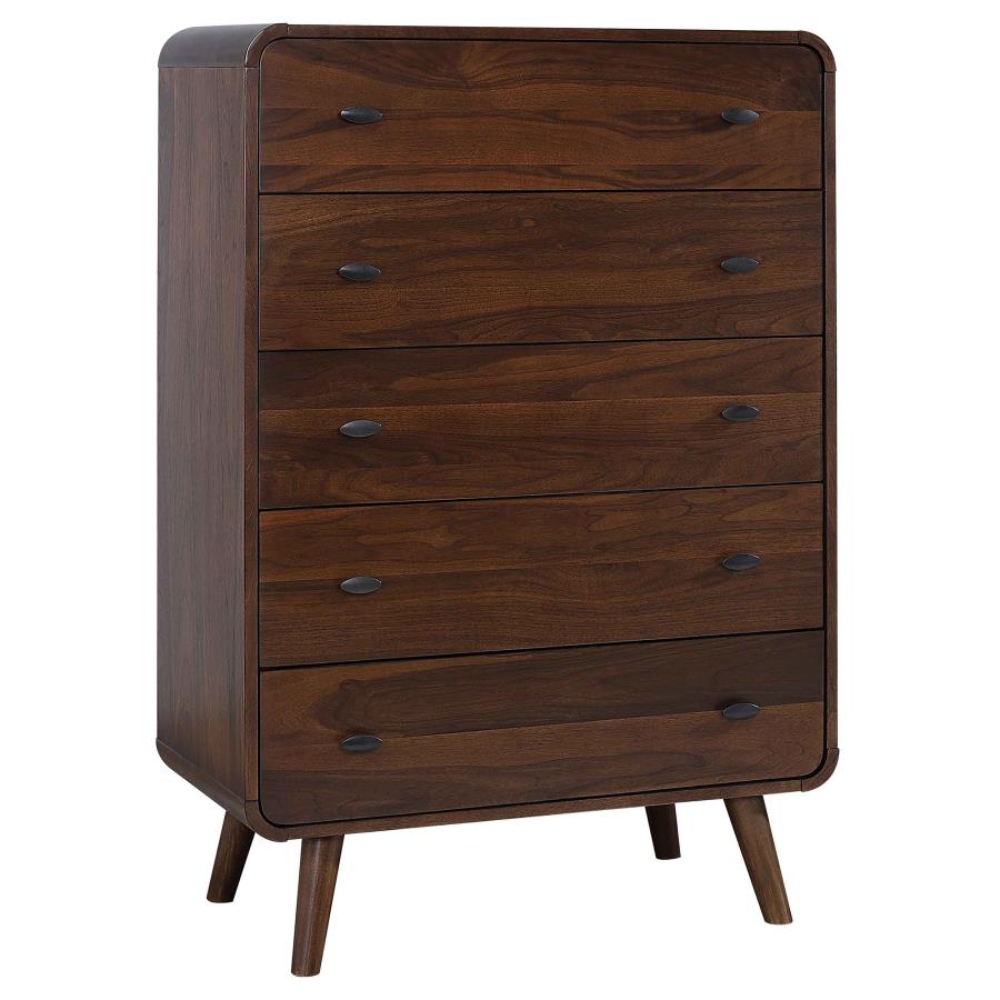 Robyn 5-drawer Bedroom Chest of Drawers Dark Walnut - 205135