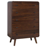 Robyn 5-drawer Bedroom Chest of Drawers Dark Walnut - 205135