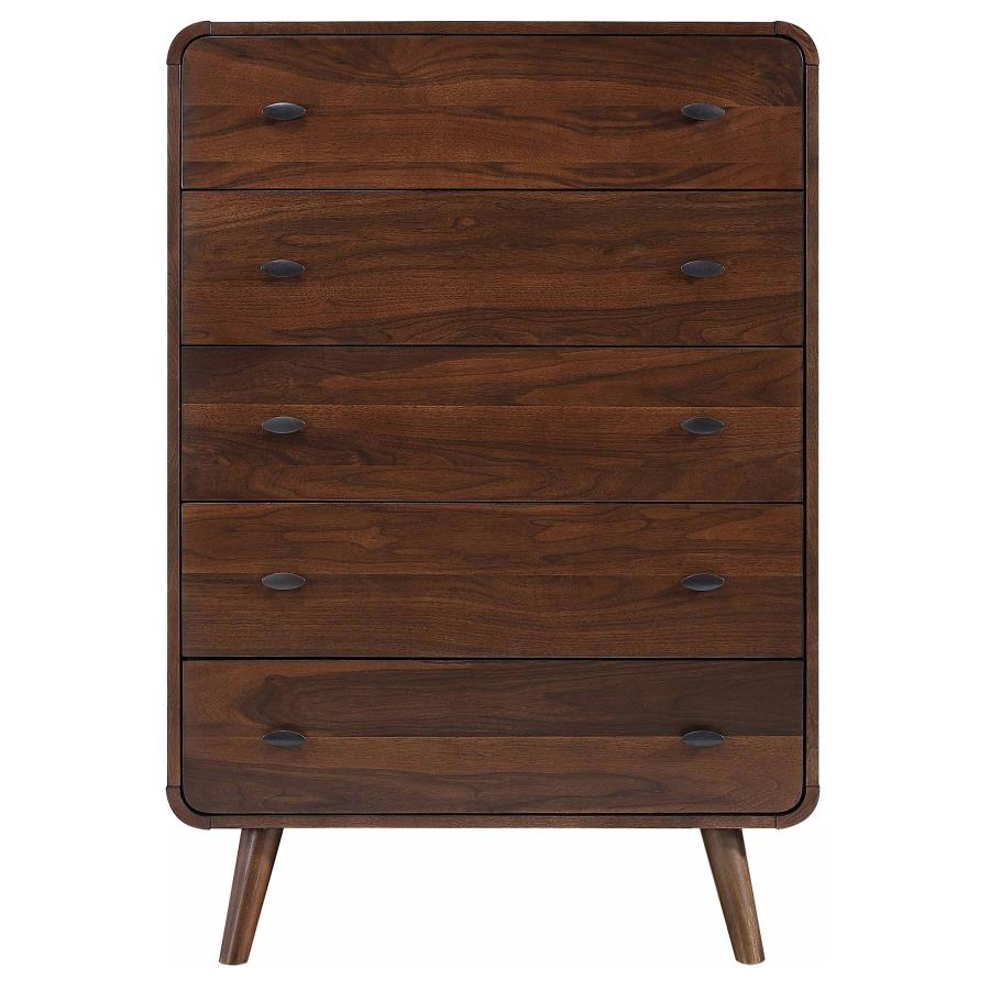 Robyn 5-drawer Bedroom Chest of Drawers Dark Walnut - 205135